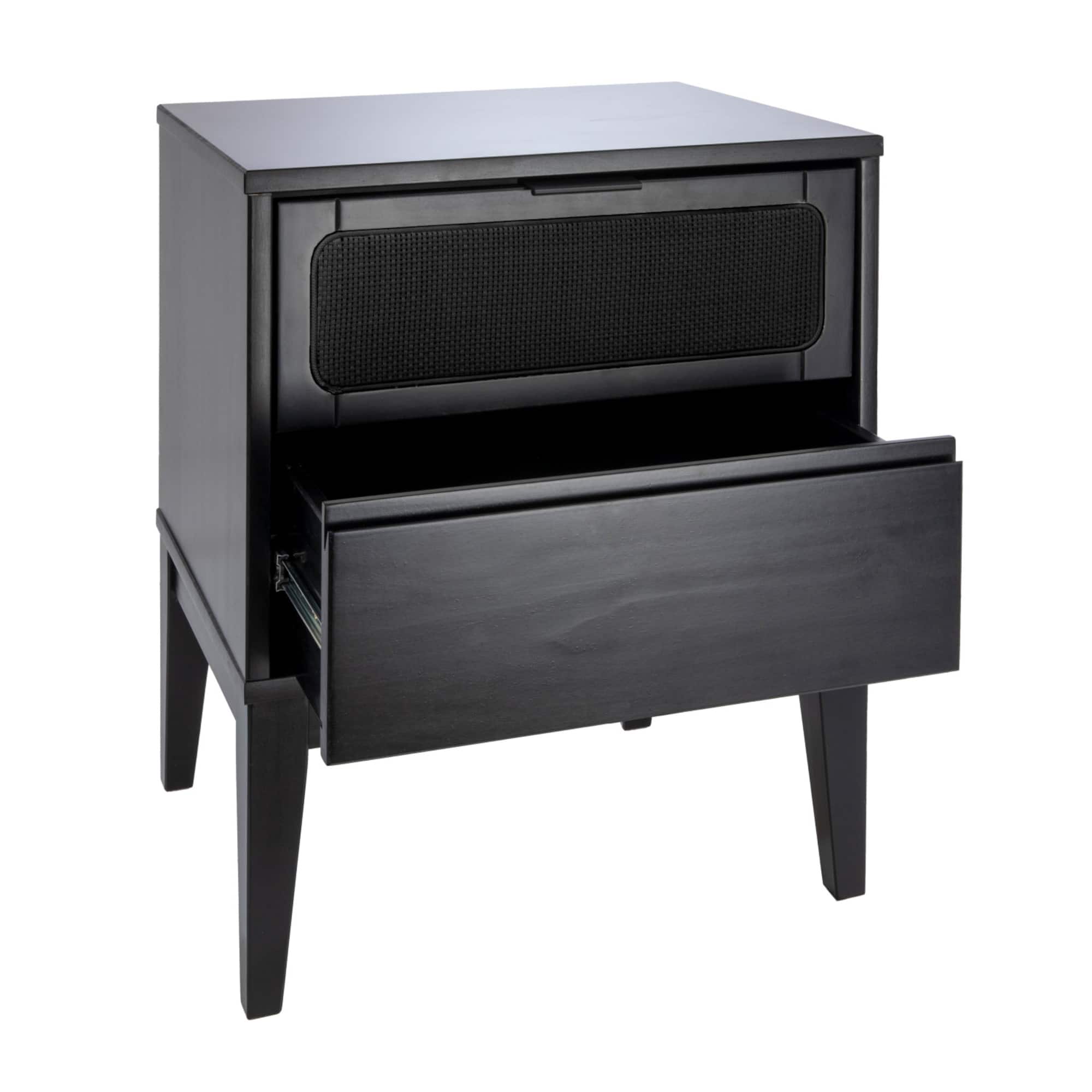 Hello Honey® Crawford 24" Nightstand with Storage Drawers and Natural Woven Cane Detail